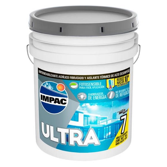 impermeabilizante acrílico fotosensible impac ultra 7 años blanco 19 l