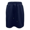 thumbnail image 4 of MIXUE Skirts For Women Summer Solid Color Elastic Waist Drawstring Pockets Mini Tennis Skirt Holiday Wear,Blue,S, 4 of 7