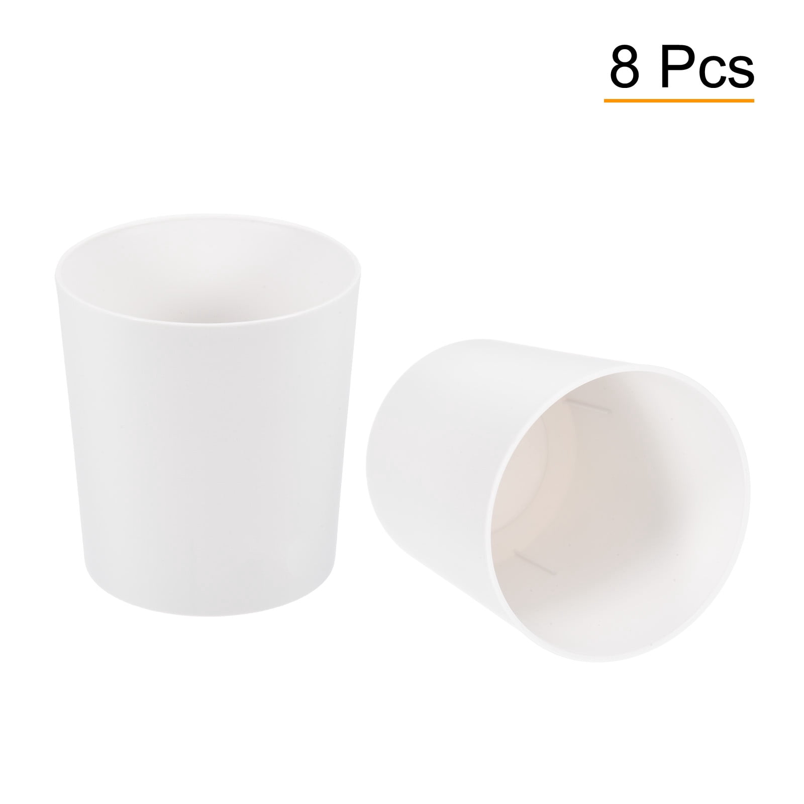 Uxcell 4" Round Plastic Planter Flowerpot Container Indoor Outdoor, White 8 Pack