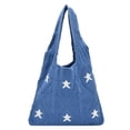 thumbnail image 1 of Bolso Mano Tejido para Mujer Bolso Diario para Mujer Con Estrellas (azul Oscuro), 1 of 9
