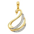 thumbnail image 2 of Wellingsale 14K Yellow Gold Polished Swan Wildlife Charm Pendant with CZ Accent, 2 of 4