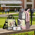 thumbnail image 2 of Xoenoiee Rabbit Bunny Heart Flower Print 3PCS Clear Backpack for Girls, Transparent Backpack with Heavy Duty PVC, See Through Backpacks Rucksack Travel Daypack with Lunch Bag and Pencil Case, 2 of 5