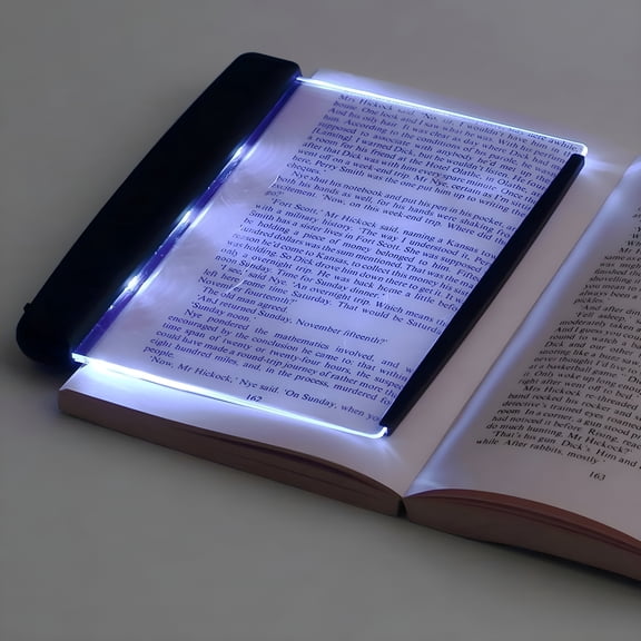 HIBIBUD Book Light for Reading,Flat Book Light for Reading in Bed at Night,Eye Protection Clear Led Book Full Page Light Illuminator Panel Plate Lamp Board for Night Reading (White)