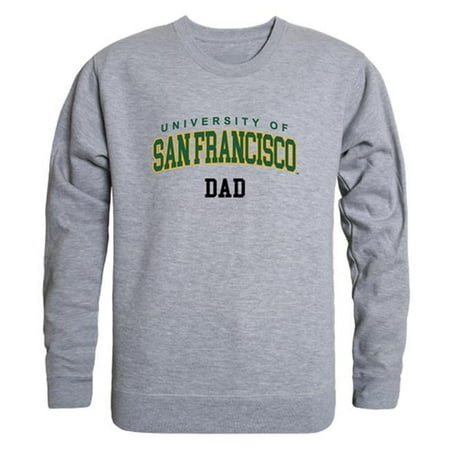

W Republic 562-377-HGY-03 Men San Francisco Dons Dad Crewneck Fleece Heather Grey - Large