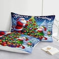thumbnail image 6 of Merry Christmas Comforter Set Snowflake Xmas Tree Printed Quilt Set Bedding Christmas Room Decor Soft Lightweight Comforter Set 4 Pieces for All Season, 6 of 6
