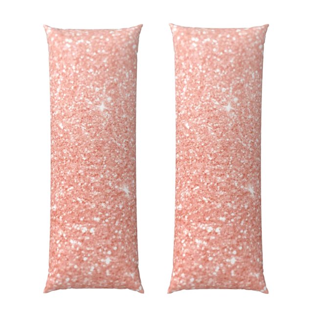 Fotbe Rose Gold Glitter Funda para Almohada Corporal con Diseño, Funda de Microfibra Ultrasuave de 20x54 Pulgadas, Ropa de Cama Elegante
