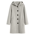 thumbnail image 2 of WOYY Boys Wool Coat Button Down Hooded Trench Jacket Casual Outerwear, Sizes 5-16, 2 of 6