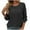 Black, variant on Diufon Womens Sweaters Solid Color Knit Blouses Round Neck Button Long Sleeve Pullover Tops
