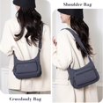 thumbnail image 3 of KXF Nylon Crossbody Bag for Women Multi-Pocket Shoulder Handbag Travel Satchel Purse with Adjustable Strap, 3 of 8