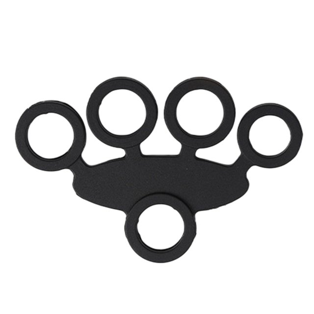 Banda de agarre de mano de 5 dedos de silicona elástica para entrenamiento de gimnasia (negro)