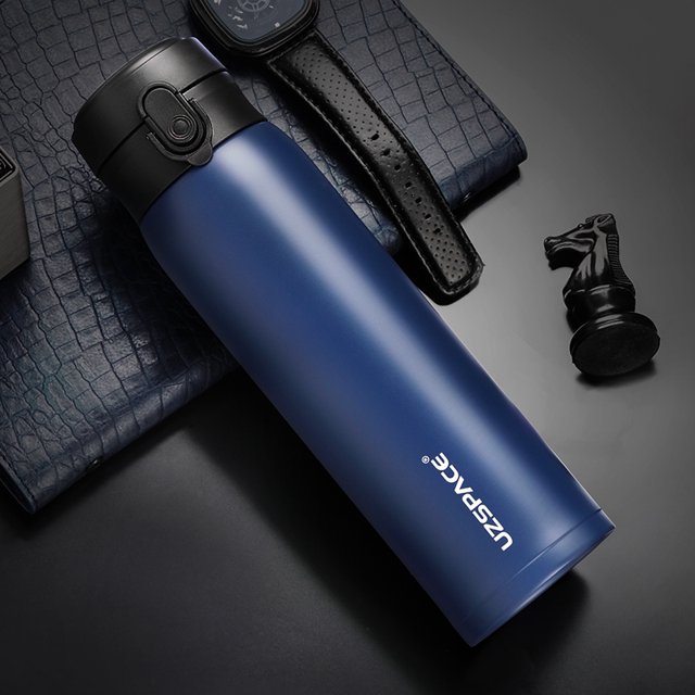 UZSPACE 500ml Vacuum Flask Stainless Steel Business Portable Leakproof Simple Shaker Drink Water Bottle Car Tea Cup Student
