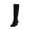 Black, variant on jovati Women Boots Winter Square High Heel Knee-high Zip Pointed Toe Shoes Fleece Vamp Female Boots