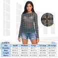 thumbnail image 3 of Ice Silk Mesh Long Sleeve Top Cooling Comfort Women's Crewneck Mesh Tops Casual Shirt Dark Green Geometric Flowers X-Large, 3 of 6