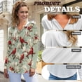 thumbnail image 6 of DISNIMO Northern Cardinal Printed Sweatshirts for Women Flower Printed Waffle Hoodies Long Sleeve Pullover Tops for Fall Winter, S, 6 of 7