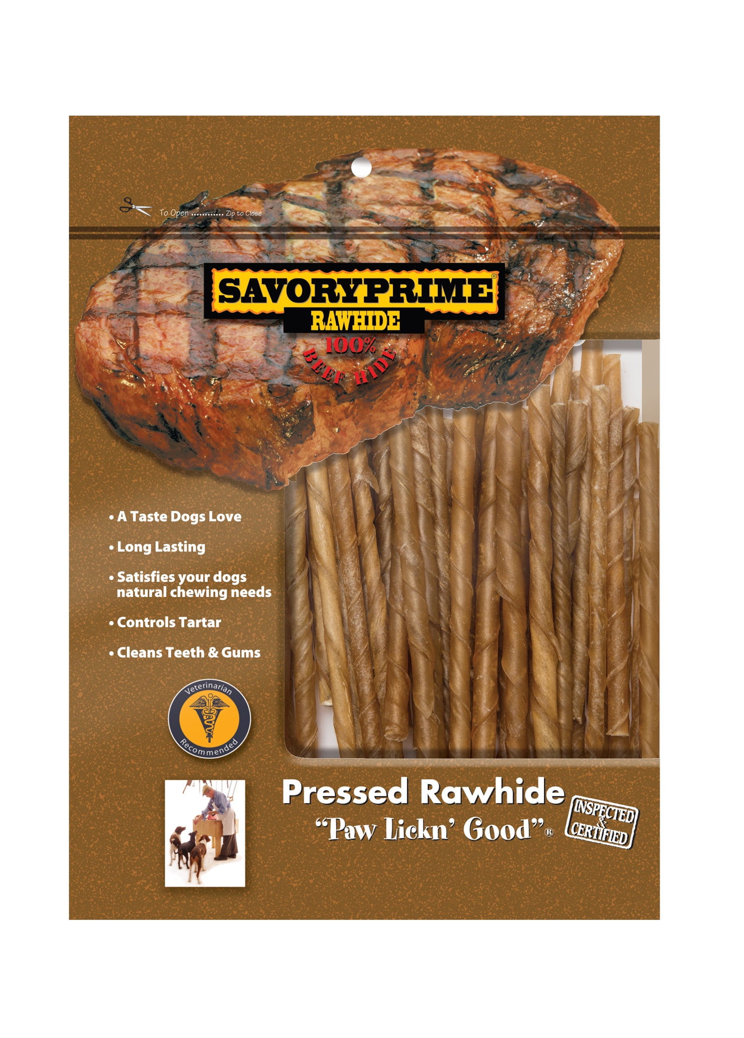 Savory Prime 5" Twist Sticks Natural Dog Chews, 50 Count