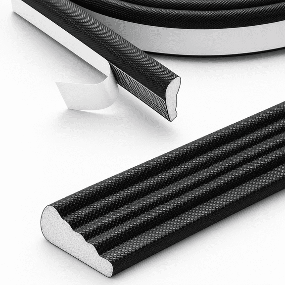 196 Inch Self-Adhesive Wedge Weather Stripping – Black Draft Stopper Foam Tape for Door Frame Seal, Window Insulation, Soundproofing & Gap Filler