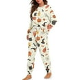thumbnail image 2 of Renewold Halloween Pjs Set Drawstring Pajamas Cat Bats Pajama Sets Cozy Lounge Wear Size S 2 PCS Breathable Pjs Spooky Long Sleeve Sleepwear Jogger Sets Yoga Outfits, 2 of 7