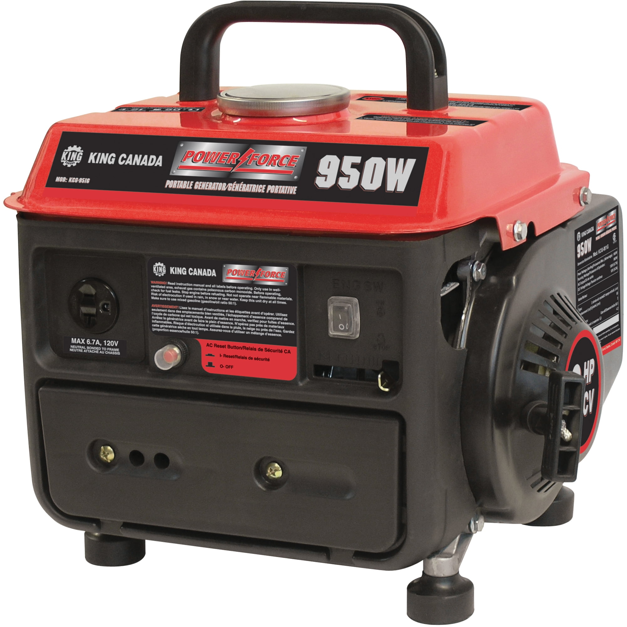 Portable Generators, 950 W Surge, 800 W Rated, 120 V/240 V, 4.2 L Tank ...