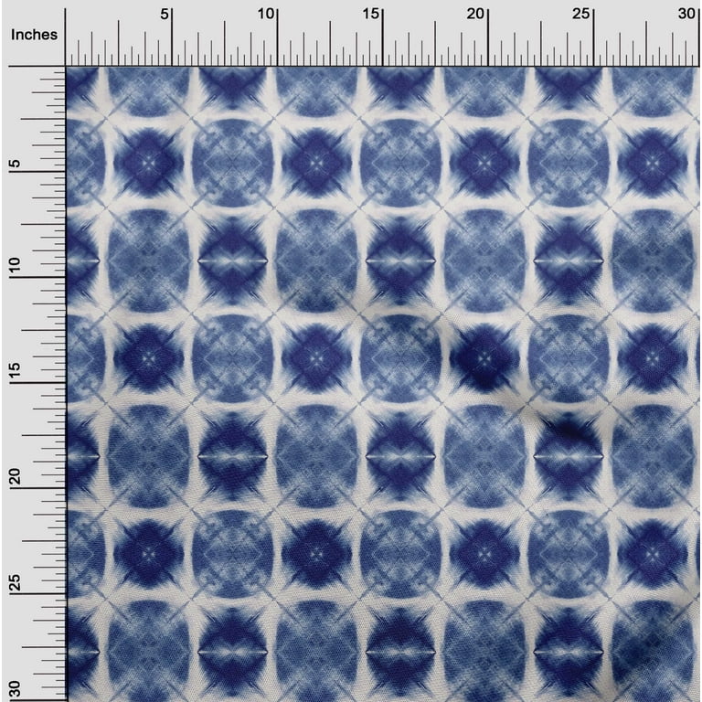 oneOone Cotton Poplin Indigo Blue Fabric Geometric Shibori Dress Material  Fabric Print Fabric By The Yard 42 Inch Wide - Walmart.com