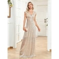 thumbnail image 2 of Wedding Dress Wedding Guest Dresses for Women sexy V-neck sequin floor-to-floor evening dress Elegant sleeveless party dress, 2 of 9