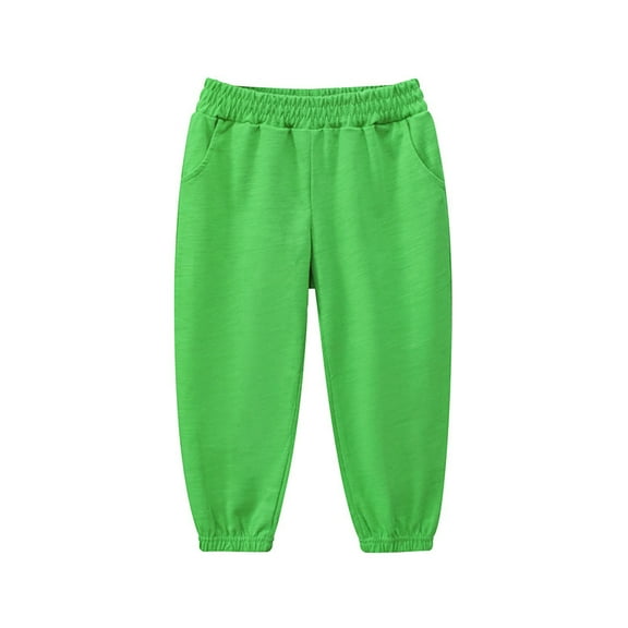 Tiijoy Toddler Boys Joggers Solid Casual Sports Sweatpants Unisex Elastic Waist Active Pants