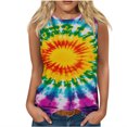 thumbnail image 2 of JTZGDY Women Beach Cami Tank Tops Hawaiian Sleeveless Tie Dye Bleached Heart Print Tanks Summer Vacation Tees Vintage Graphic Girls Trip Tanks Vest Multicolor#14 L, 2 of 5