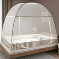 thumbnail image 1 of Mosquito Net for Bed,Pop-up Mosquito Net Tent for Indoor and Outdoor Use, Portable Double Door Travel Mosquito Net with Net Bottom, Insect Screen-Brown Edge, 1 of 6