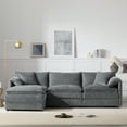thumbnail image 4 of Harper & Bright Designs Plush Chenille Modular Sectional Sofa with Ottoman, L-Shaped 3 Seat Cloud Couch Set, Double Soft Cushions, Deep Wide Seating & Reversible Config for Living Room, Dark Gray, 4 of 13