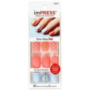 imPRESS Gel & Reg Press-on Manicure Nails 24 & 30 Nail W/accents CHOOSE Style  Features Funky Town GEL Orange & Blue N...