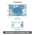 thumbnail image 3 of SIXHOME 9x12 Feet Waterproof Outdoor Rug, Reversible Blue Plastic Patio Mat with Straw Texture Tropical Palm Leaf, Non-Slip Carpet for Camping, RV, Balcony, Porch, Picnic, 3 of 5