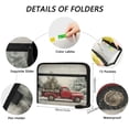 thumbnail image 3 of Accordion File Organizer with Zip Closure 13 Pockets Expanding File Folder Letter A4 Paper Document Organizer for Home Office Vintage Red Truck, 3 of 7
