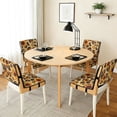 thumbnail image 3 of TSOVTHRID Sunflower Leopard Print Quilted Dining Chair Slipcovers Stretch Comfy Chair Seat Covers Washable Removable Seat Cushion Covers with Detachable Strap, Set of 4, 3 of 7
