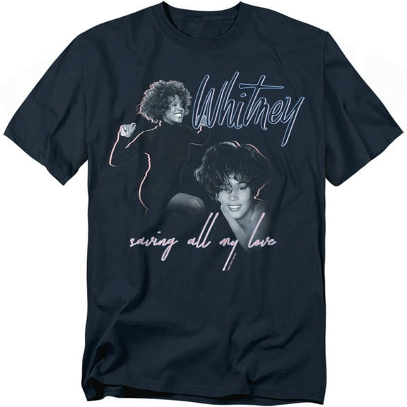 Whitney Houston T-Shirt Saving All My Love Double Portrait Unisex Graphic Tee for Men & Women