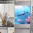 thumbnail image 4 of Whale Swims in The Sea Dishwasher Magnetic Refrigerator Magnet Cover Kitchen Art Panel Decal Sticker Home Decorative 23"x26", 4 of 6