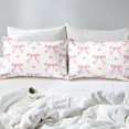 thumbnail image 4 of Erosebridal Pink Bow Tie Sheet Set Twin,Love Heart Bedding Sets Twin Size,Kawaii Bow Twin Sheet Sets,Super Cozy Bowknot Bedroom Decorative,3pcs, 4 of 7
