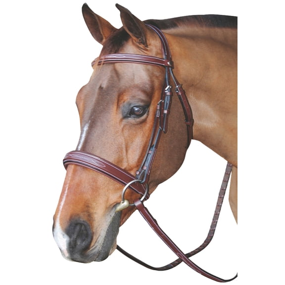 Henri de Rivel Pro Mono Crown Bridle with Padded Wide Noseband with Laced Reins