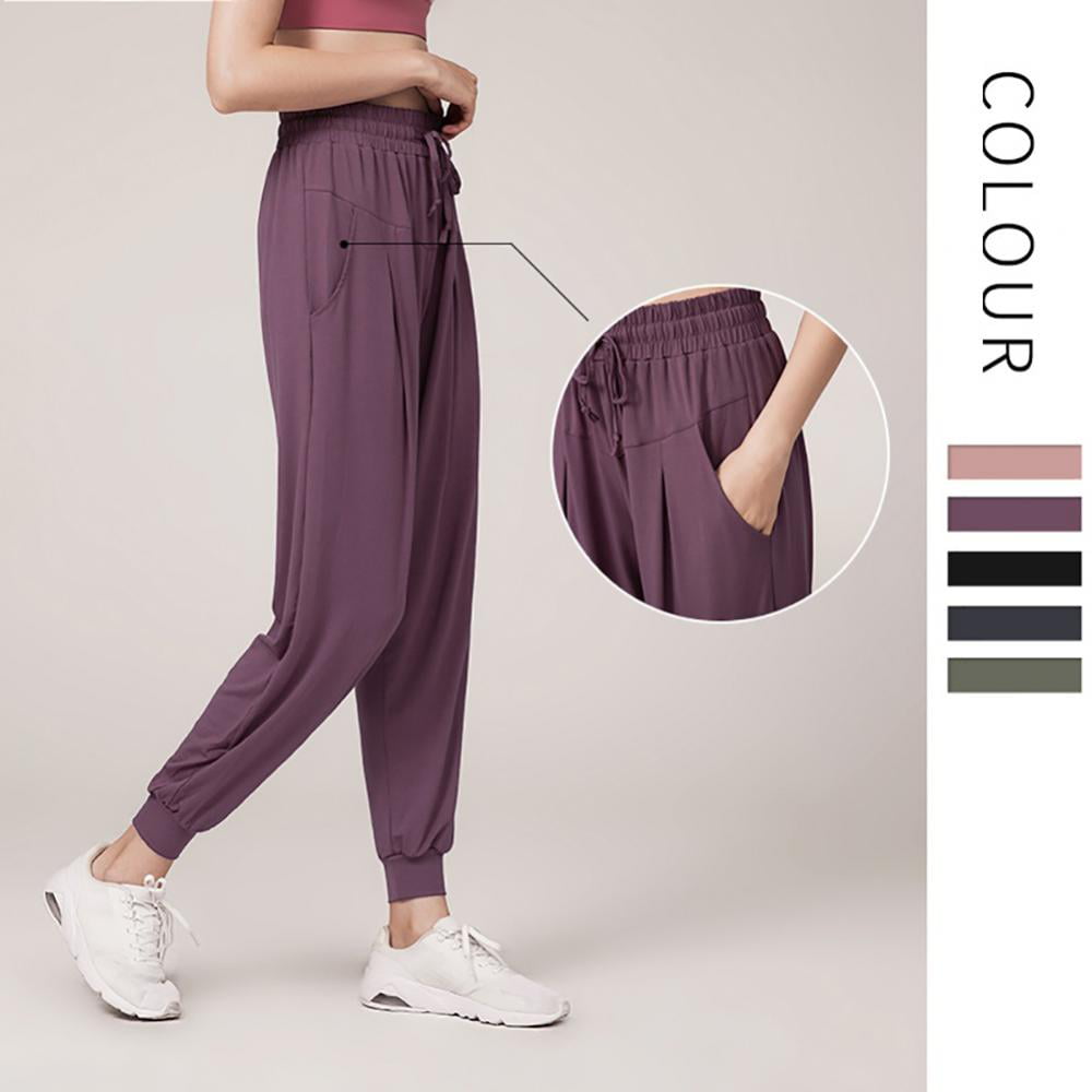 MURTIAL Womens Pants Summer Casual Solid Color Sports Outdoor Pants Womens Slim Yoga Pants 