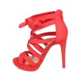 thumbnail image 4 of New Women Wild Diva Madden-13 Suede Peep Toe Ankle Wrap Strappy Stiletto Sandal, 4 of 5