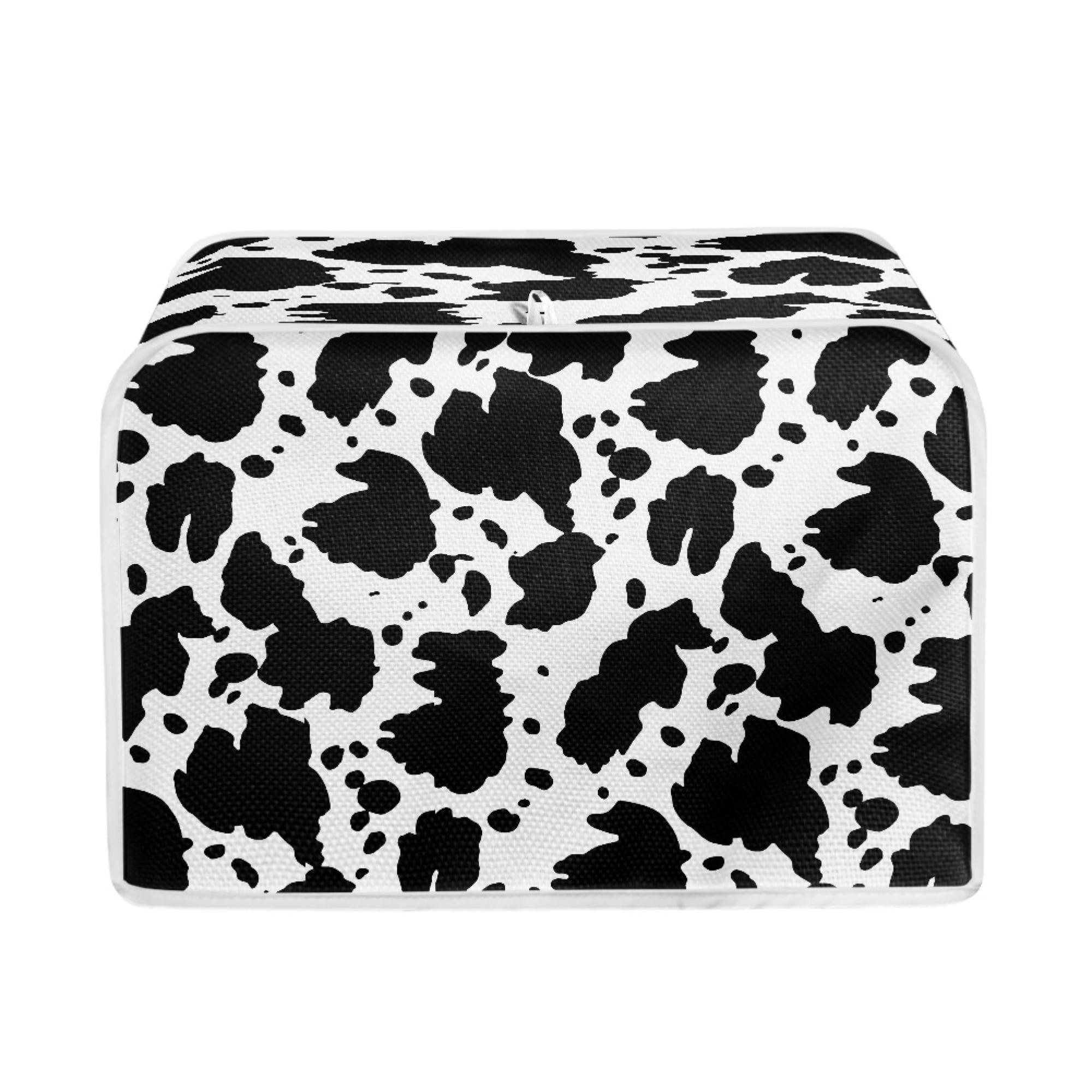 NETILGEN 2 Slice White and Black Milk Print Toaster Cover Dust Greasy