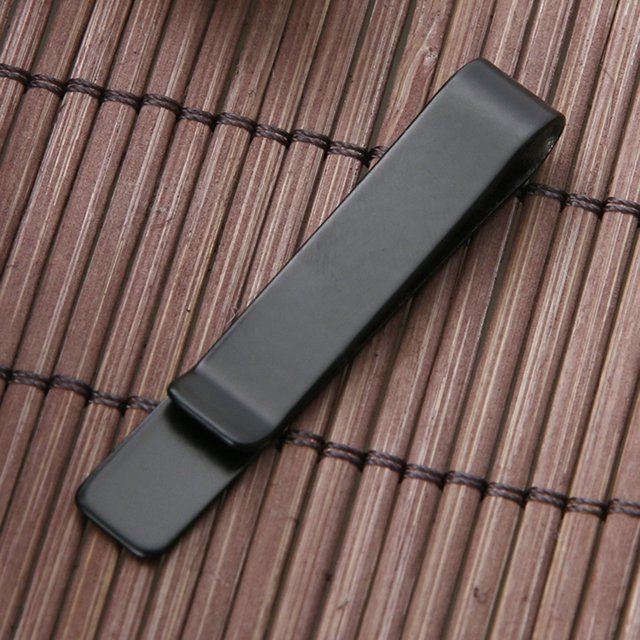 Clip de cuello de carpeta de soporte de clip de dinero de acero inoxidable de metal (negro)