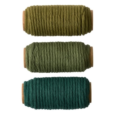 6 Packs: 3 ct. (18 total) 3mm Green Cotton Macramé Cords by Bead Landing™