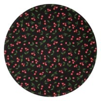 Black Christmas Cherry Pattern Round Blanket,Comfortable Soft Flannel Throw Blanket,All Season,Warm Lightweight Blankets for Sofa Bed Couch Living Room Chair 60"x60"