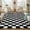 Black, variant on Ataucjin Fuzzy Living Room Rug.Ultra-Soft High Pile Accent Rug. Anti-Skid Plush Shaggy Floor Carpet. Modern Checkerboard Carpet for Dining Room. Playroom. Office