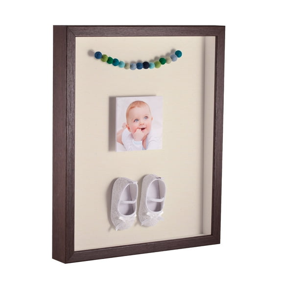 ArtToFrames 13x19 Inch Shadow Box Picture Frame, with a Verlinga Brown 1 Wide Shadowbox frame and Ivory Mat Backing (4656)