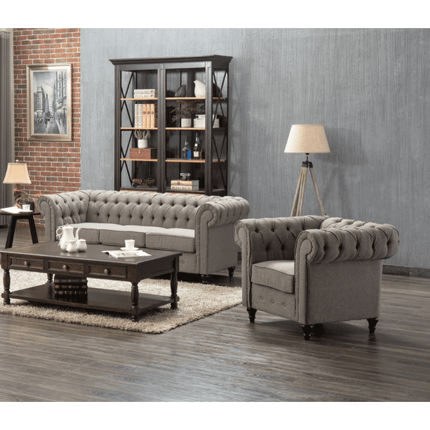 Us Pride Furniture Teressa 2 Piece Living Room Set Sofa Chair Walmart Com Walmart Com