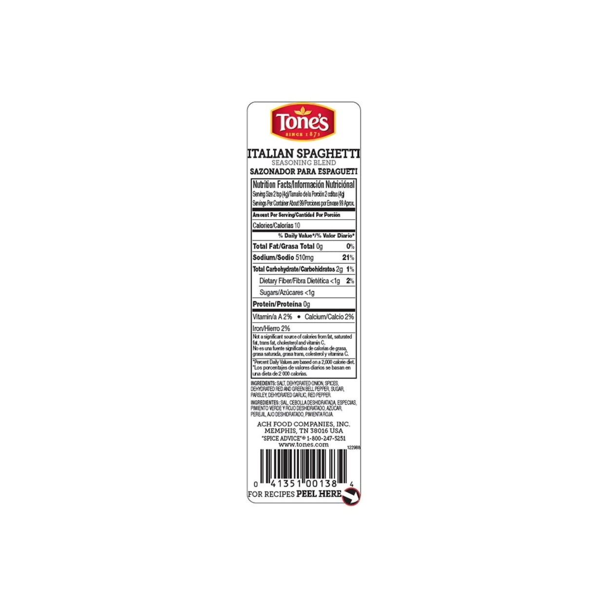 Tone's Italian Spaghetti Seasoning Blend (14 Ounce)