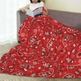 thumbnail image 6 of Sikiie Red Paisley Floral Ultra-Soft Micro flannel Blanket Luxury All Seasons Warm Blanket for Bedding Sofa and Travel (4 sizes)-40"x30", 6 of 7