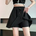 thumbnail image 3 of 2024 Verano Nuevo Estilo Vestido Mini De Mujer Falda De Cintura Alta Línea A Pantalones De Seguridad Cintura Elástica Antiexposición, 3 of 5