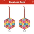 thumbnail image 2 of Cauagu Colorful Wool Balls Pattern Acrylic Christmas Pendant,1-Pack Christmas Ornaments Xmas Tree Decor Christmas Décor with Ribbon Cute Tree Hanging for Party Favors-Hexagon, 2 of 7