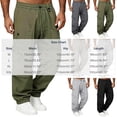 thumbnail image 4 of Afuyipoi Mens Cargo Pants Elastic Waist with Drawstring Windproof Outdoor Sports Jogger Trousers Army Green Size L, 4 of 9